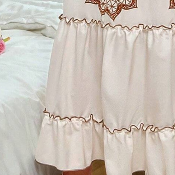 Plus Floral Print 1/2 Sleeve Ruffle Hem Maxi Dress - Picture 2 of 3